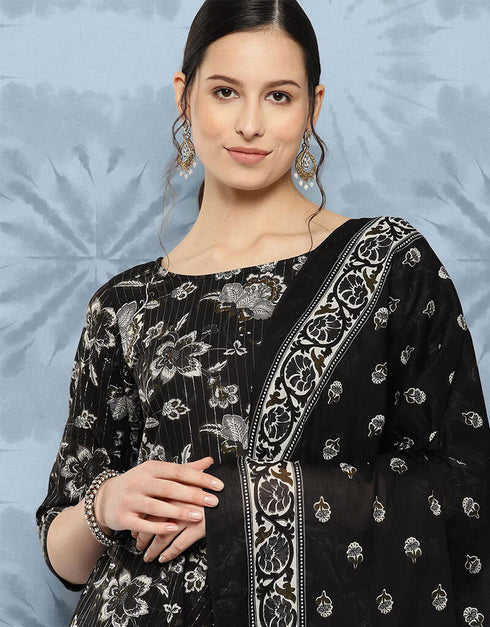 Black Pure Cotton Straight Pant