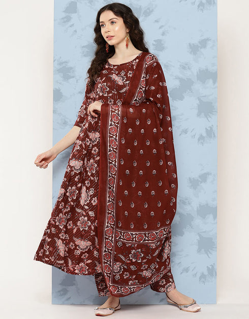 Maroon Oak Pure Cotton Straight Pant Closure View