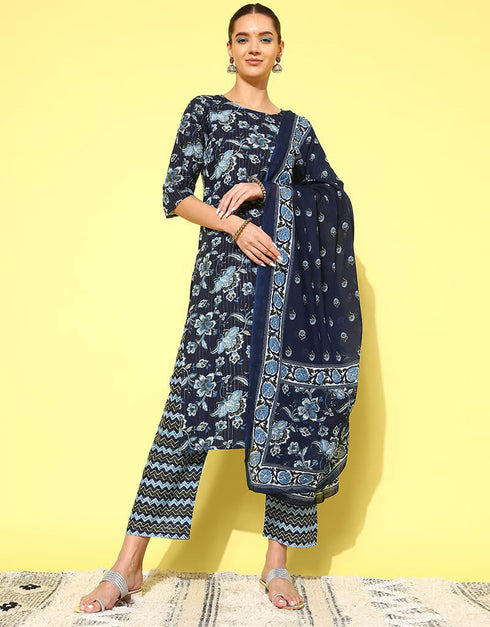 Baltic Sea Pure Cotton Straight Pant Closure View