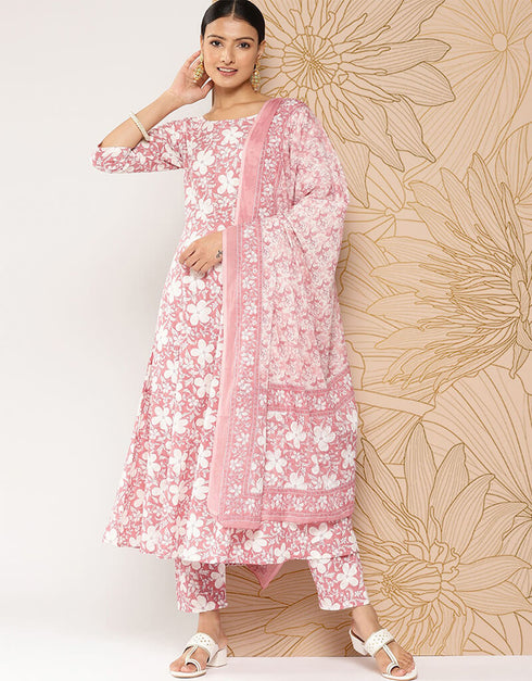 Cavern Pink Pure Cotton Straight Pant Closure View