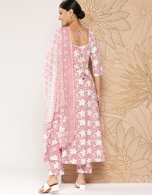 Cavern Pink Pure Cotton Straight Pant Women