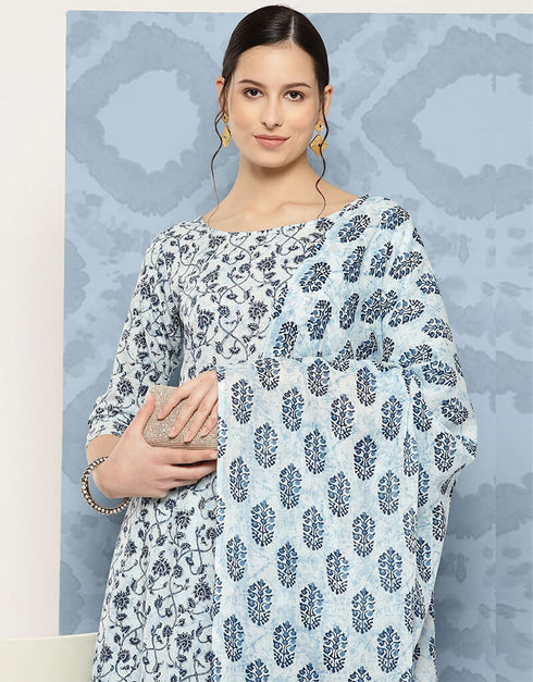 Quill Grey Pure Cotton Straight Pant