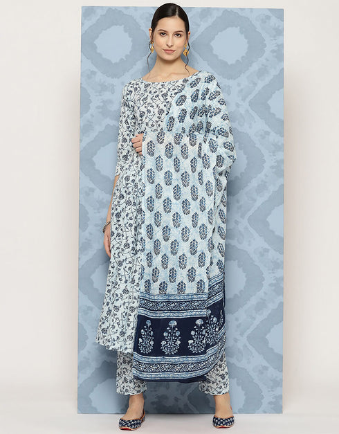 Quill Grey Pure Cotton Straight Pant Closure View