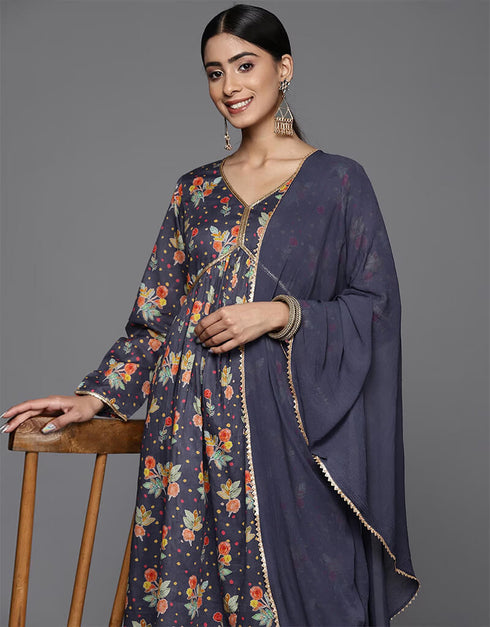 Bright Grey Pure Cotton Straight Pant Closure View