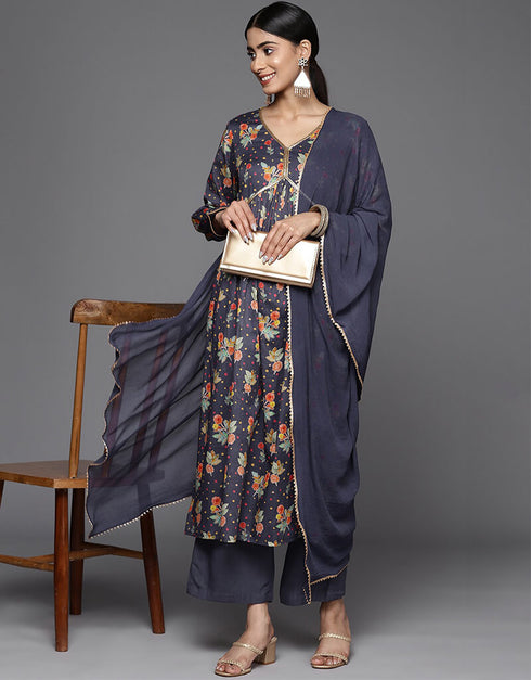 Bright Grey Pure Cotton Straight Pant