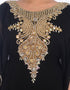 Dubai Black Georgette Hand Embroidery Party Wear Kaftan