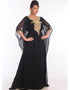 Dubai Black Georgette Hand Embroidery Party Wear Kaftan