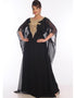 Dubai Black Georgette Hand Embroidery Party Wear Kaftan