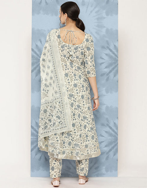 Cool Grey Pure Cotton Anarkali Pant Women