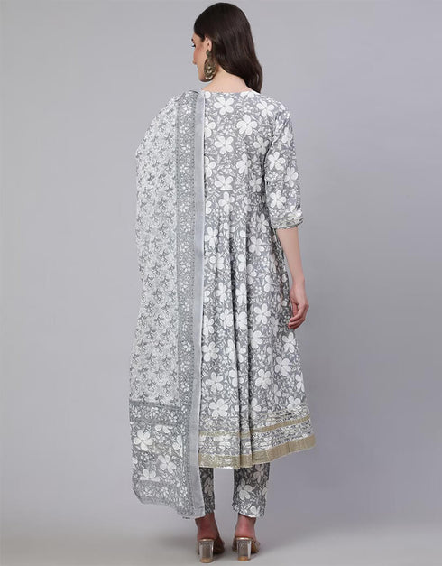 Grey Cloud Pure Cotton Anarkali Pant Women