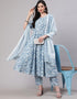 Dusty Blue Pure Cotton Anarkali Pant