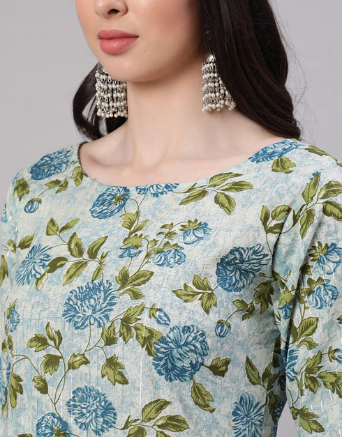 Light Grey Pure Cotton Anarkali Pant Closure View