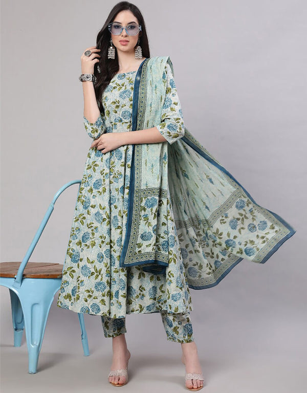 Light Grey Pure Cotton Anarkali Pant