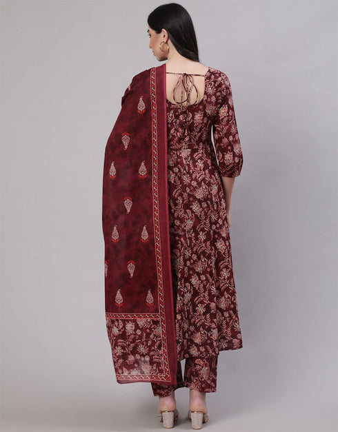 Maroon Oak Pure Cotton Anarkali Pant Women