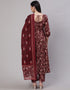 Maroon Oak Pure Cotton Anarkali Pant Women