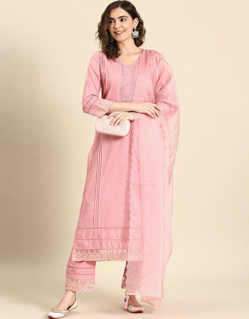 Cavern Pink Pure Cotton Straight Palazzo