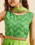 Faded Green Poly Georgette Suit Palazzo Closure View