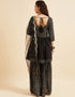 Black Poly Georgette Suit Sharara Women