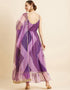 Purple Organza Anarkali N/A Women
