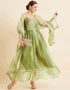 Olive Organza Anarkali N/A