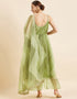 Olive Organza Anarkali N/A Women