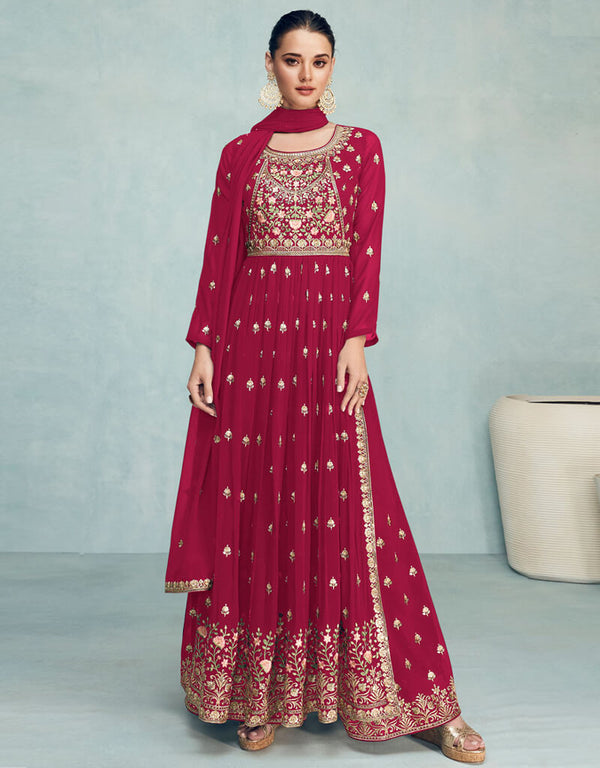 Rani Pink Georgette Palazzo Salwar