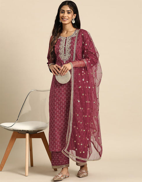 Solid Pink Pure Cotton Anarkali Pant