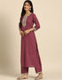 Solid Pink Pure Cotton Anarkali Pant Closure View