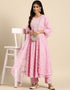 Pastel Pink Pure Cotton Anarkali Pant