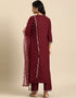 Maroon Oak Viscos Rayon Anarkali Pant Women