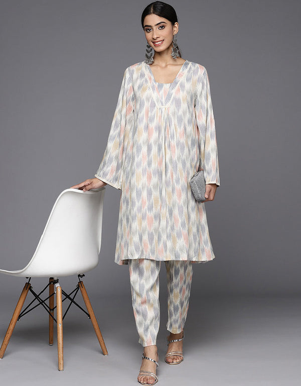 Light Grey Viscos Rayon Suit Pant