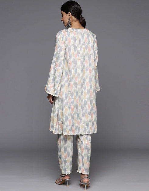 Light Grey Viscos Rayon Suit Pant Closure View