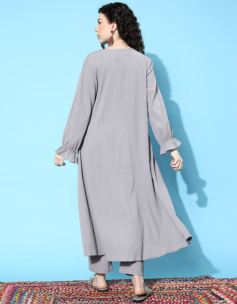 Silver Sand Viscos Rayon Suit Pant Closure View