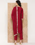 Cornell Red Silk Blend Straight Pant Women
