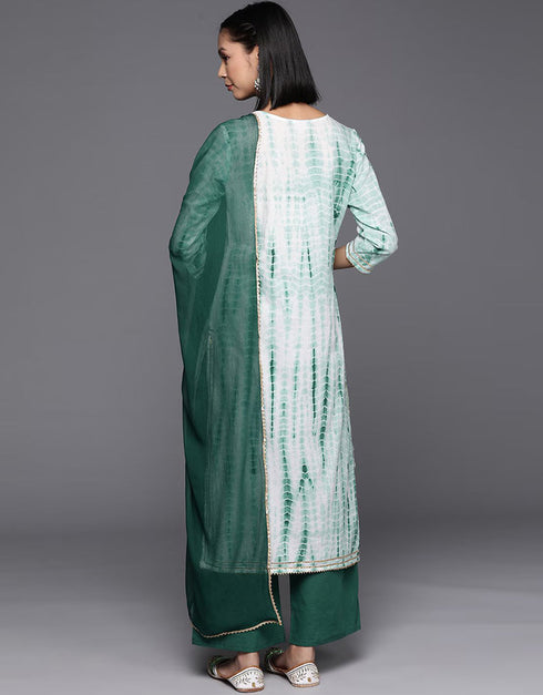 Spanish Green Pure Cotton Straight Pant Women