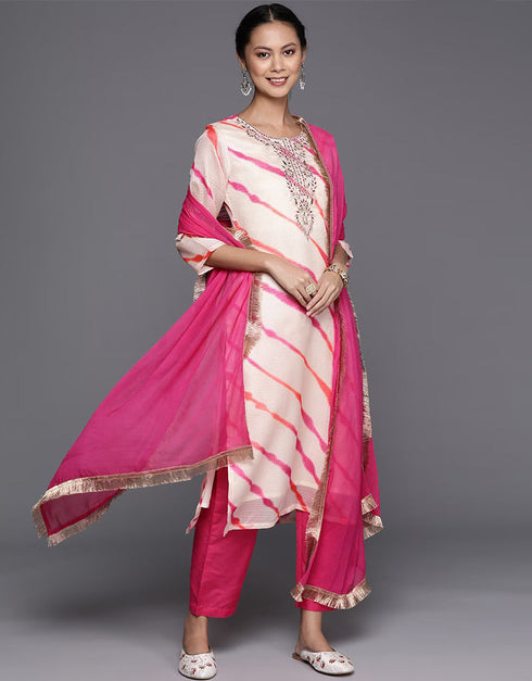 Sweet Pink Cotton Blend Straight Pant