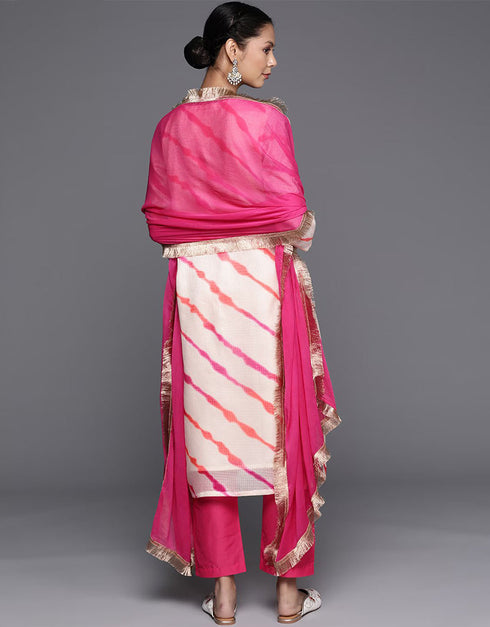 Sweet Pink Cotton Blend Straight Pant Women