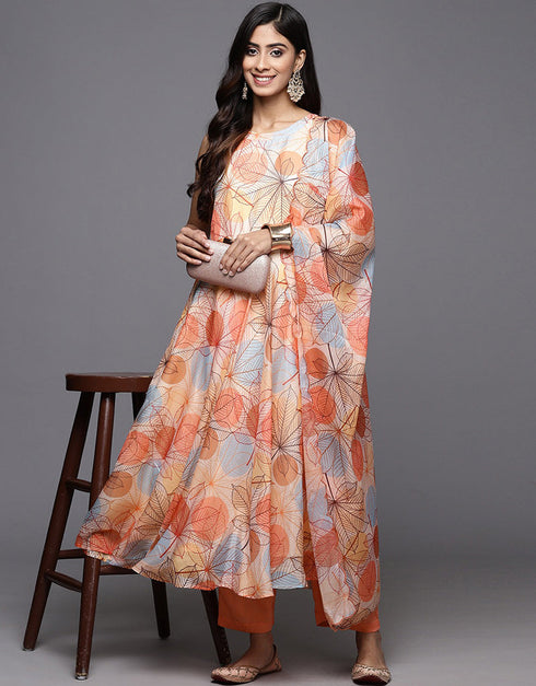 Dark Peach Silk Blend Suit Pant