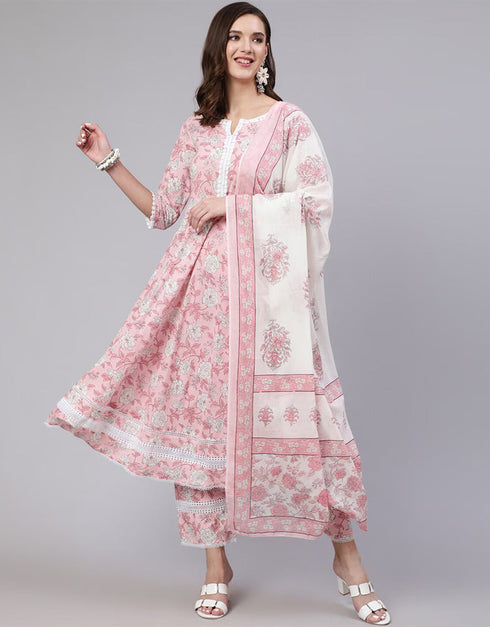 Light Rose Pure Cotton Suit Pant