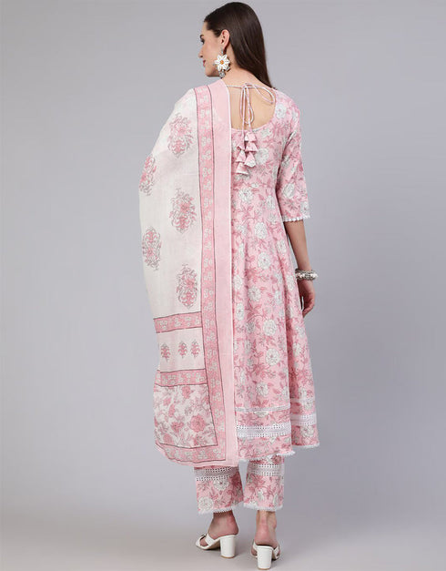 Light Rose Pure Cotton Suit Pant Closure View