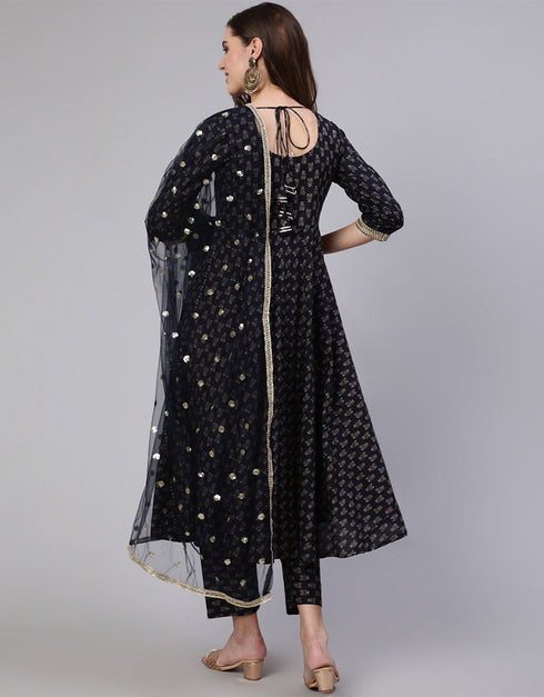 Black Pure Cotton Suit Pant Closure View