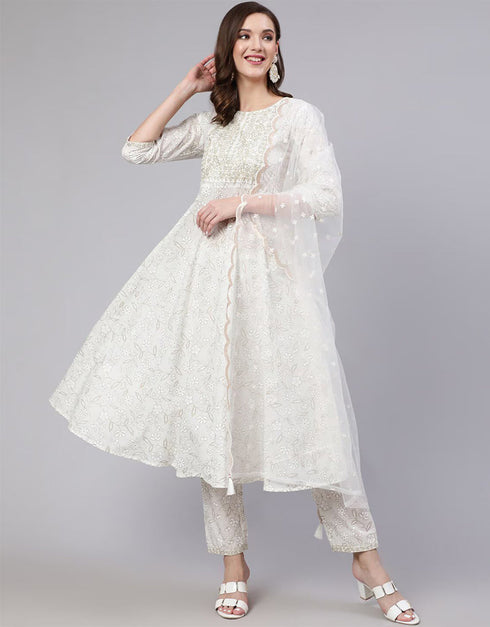 White Pure Cotton Suit Pant