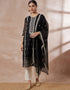 Pakistani Style Kurta Set With Dupatta Mirage Poly Silk Pant Straight Back View