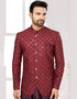 Readymade Men's Ethnic Jackets Maroon Ethnic Jackets S-4001 Embroidery Pant Close-up View