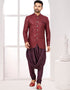 Readymade Men's Ethnic Jackets Maroon Ethnic Jackets S-4001 Embroidery Pant Front View