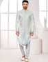 Readymade Men's Ethnic Jackets Off White Ethnic Jackets S-4001 Embroidery Pant Front View
