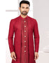 Readymade Men's traditional wear Maroon Kurta S-5001 Embroidery Pant Close-up View
