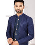 Readymade Men's traditional wear Navy Blue Kurta S-5001 Embroidery Pant Close-up View
