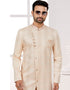 Readymade Men's traditional wear Cream Kurta S-6001 Embroidery Pant Close-up View