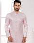 Readymade Men's traditional wear Pink Kurta Singham Jaq Pant Close-up View